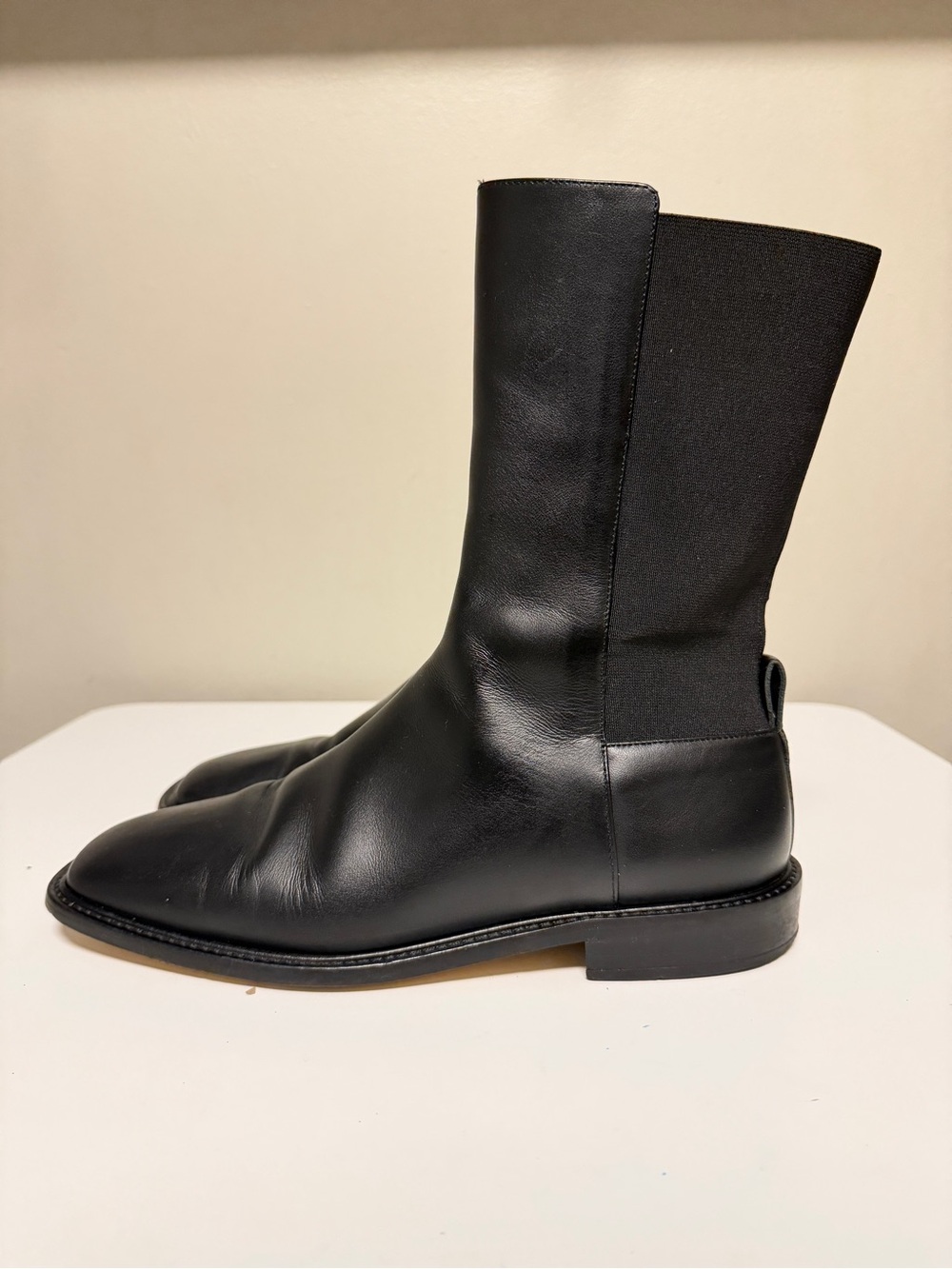 Everlane The City Leather Chelsea Boot Pull-On Square Toe Black Women’s US 9.5